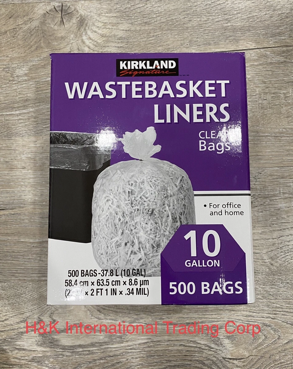 Kirkland Signature 10-Gallon Wastebasket Liners, 500 Bags