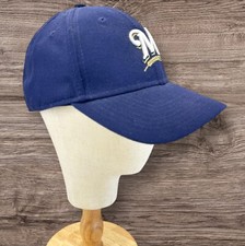 New Era MLB Milwaukee Brewers One Size Baseball Cap Hat Navy Adjustable Back