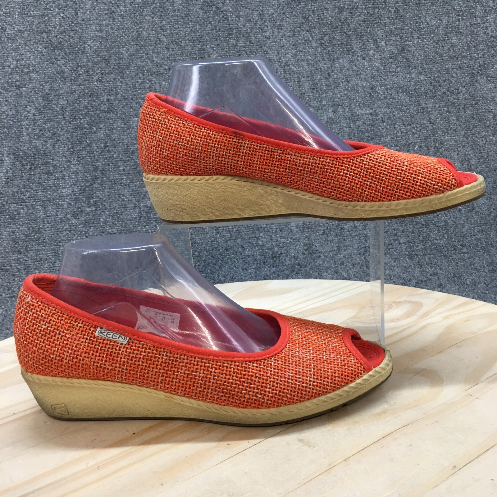 Keen espadrillas donna 9 arancione Cortona punta aperta tacco zeppa casual