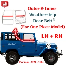 Set Toyota Land Cruiser FJ40 FJ45 BJ40 ONE PIECE Weatherstrip Door Beltline Seal