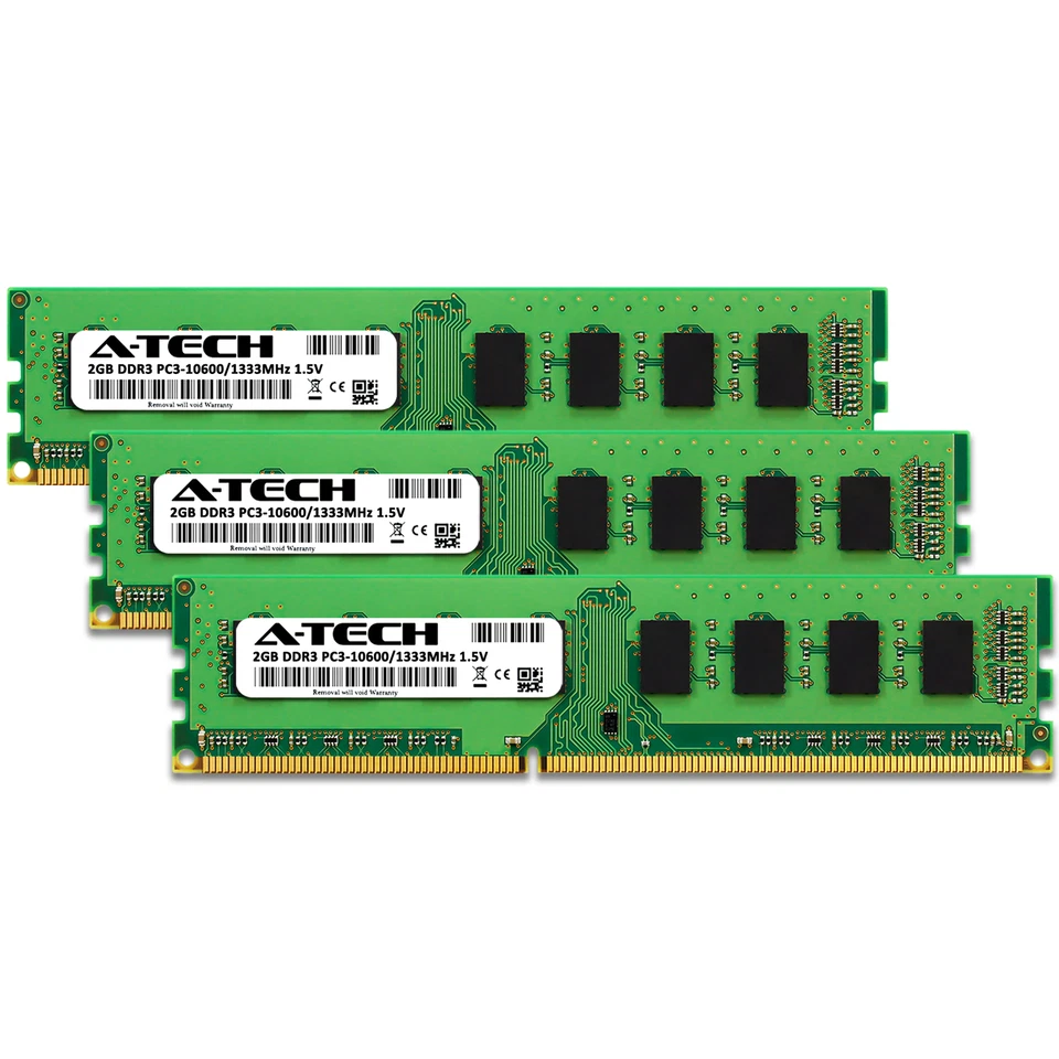 6GB Kit 3x 2GB DDR3-1333 DIMM Corsair CMX6GX3M3A1333C9 Equivalent Memory RAM - Image 2 of 2