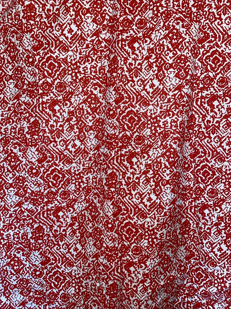 フィフティーズ・ファブリック【50年代〜60年代】B 1Y11” Vintage Cotton Fabric Red White 70S Wild Design 45W #0533 | eBay