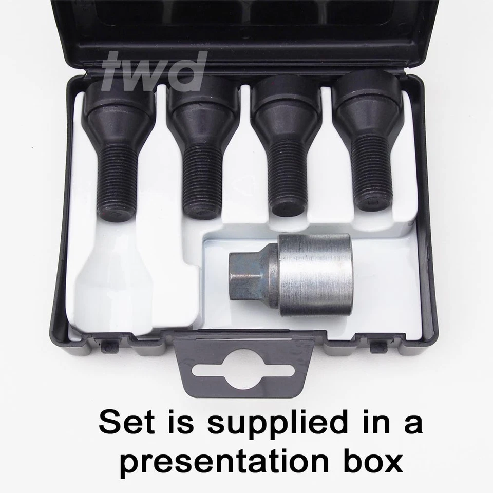 PERNOS DE BLOQUEO DE RUEDA DE ALEACIÓN NEGROS BMW X5/X6 (2007+) E70 E71 F15 F16 BIRLOS [Ke] Foto 3 de 4