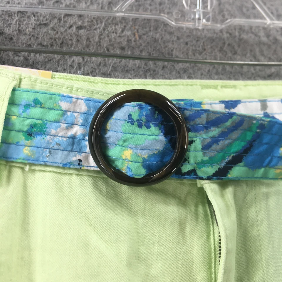 Bermudas St. Johns Bay para mujer 24 verdes tiro alto cremallera frente plano con cinturón Foto 4 de 4