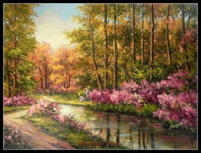 Spring Woods - Counted Cross Stitch Patterns - Color & BW Symbols