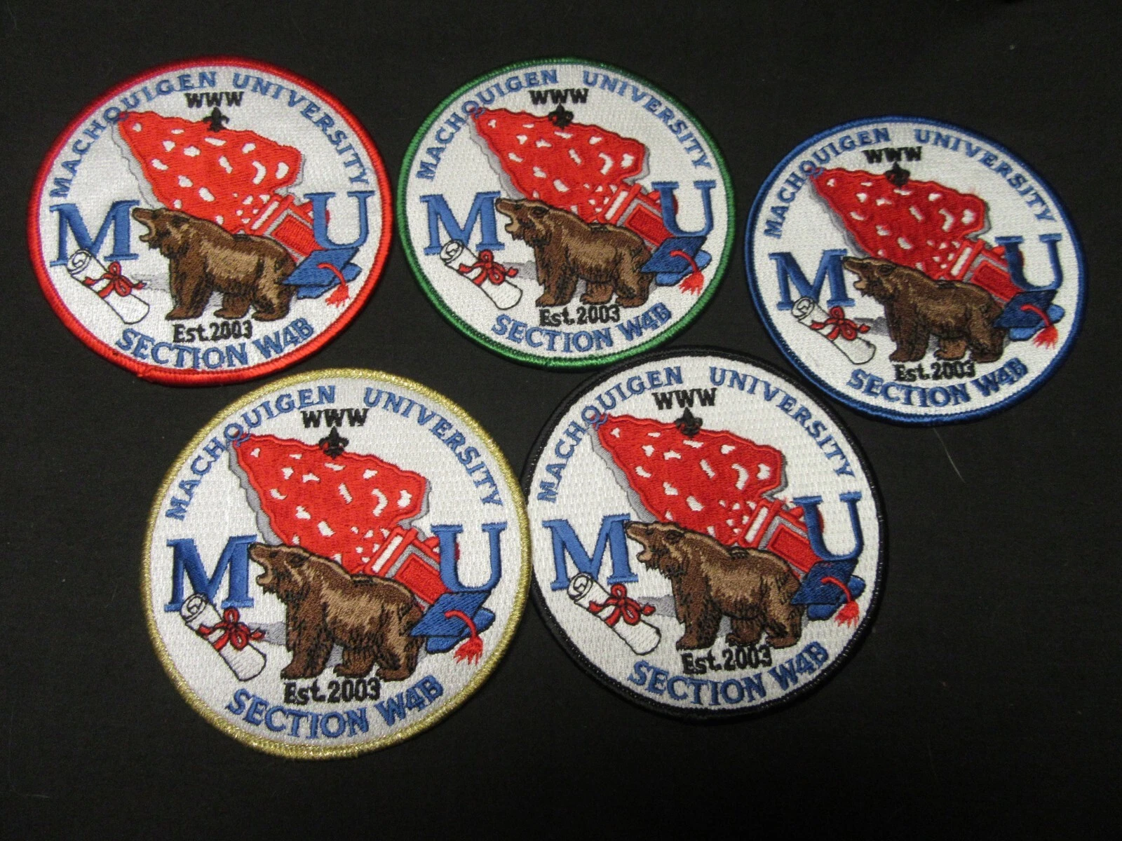 Area W4B Lot of 5 Different Round Patches GA11