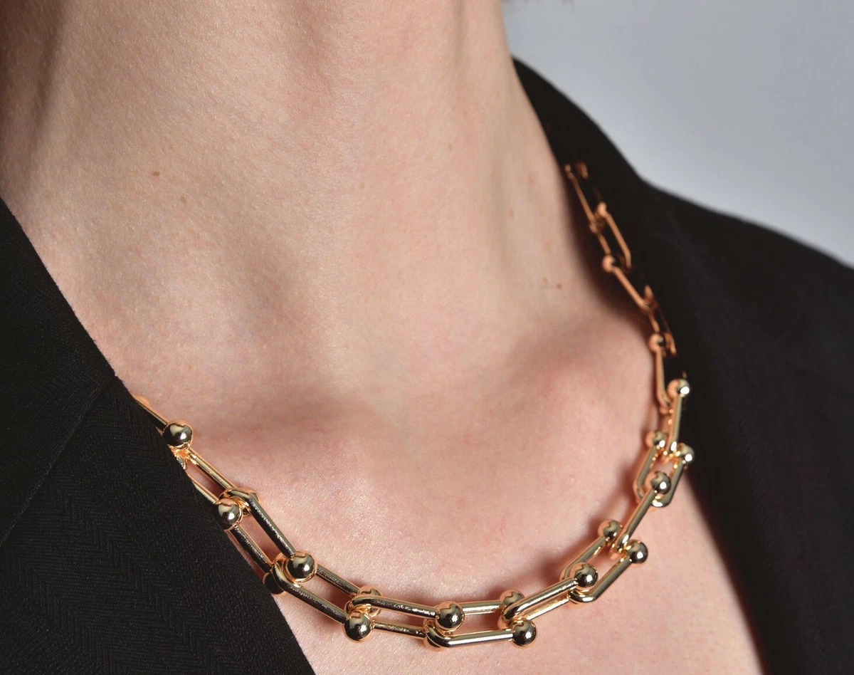 U Link Chain Necklace Stainless Steel Chunky U Shaped SET OF 3