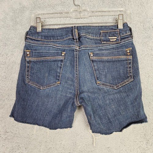 Diesel Womens Denim Shorts Size 28 Blue Low Rise 4 In Inseam Frayed Hem Zip - Picture 8 of 20