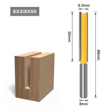 1Pcs 8mm Shank 2" Blade Extra Long Straight Router Bit Woodworking Cutter
