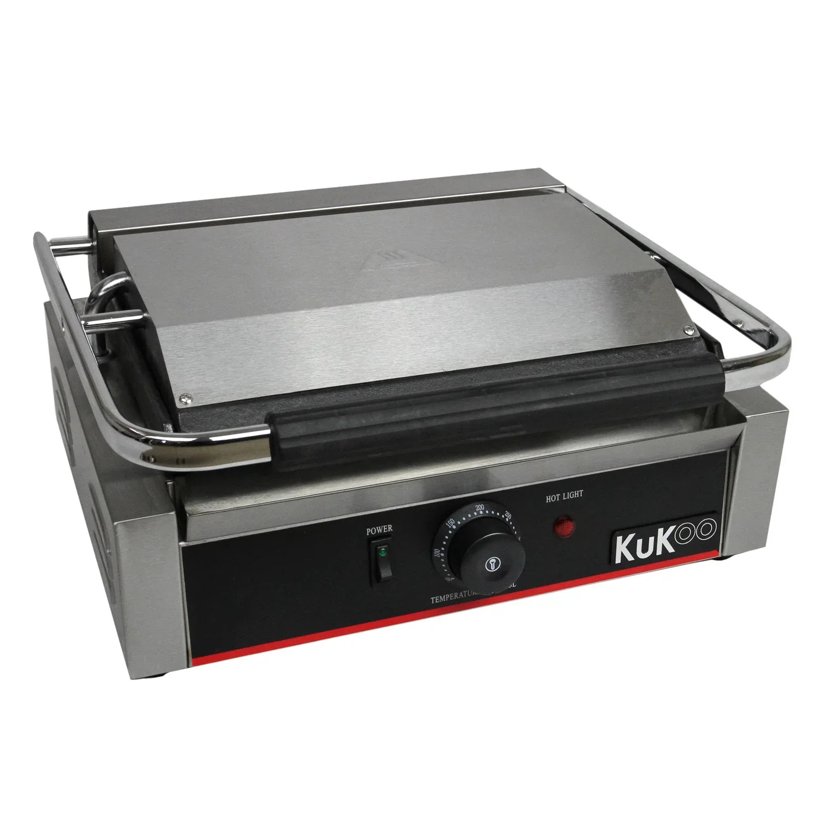 KuKoo Grooved / Flat Panini Press Ribbed Contact Grill Toaster