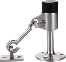 Sumnacon Stainless Steel Door Stopper with Hook, Heavy Duty Doorstop Silver 