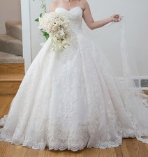 Weddind Dress Size 4 In Ivory Color From David's Bridal Oleg Cassini Strapless