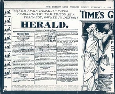 1936 Detroit News Tribune Thomas Edison Train Boy Newspaper 8X10 Vintage Photo