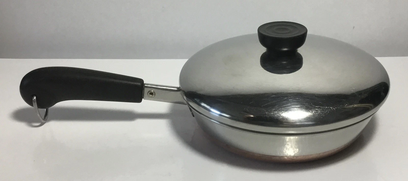 Revere Ware 7 Inch Fry Pan Skillet, Copper Bottom 1801 w/Lid, Rome NY, USA