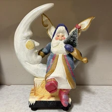 House of Hatten D.Calla Santa W/Wings Sitting On The Moon 2000 Millenium 14.5”