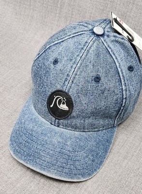 Quicksilver Denim Logo Adjustable Snapback Hat. 100% Cotton.  NWT 