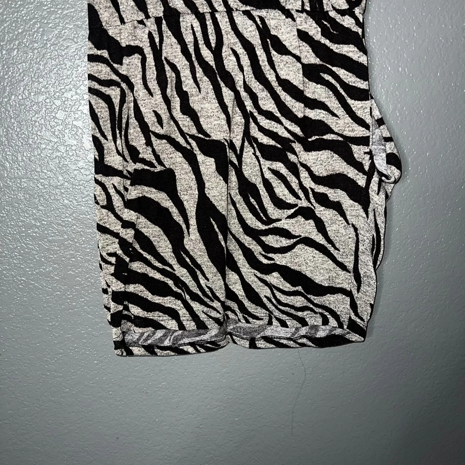 Camiseta túnica sin mangas con estampado de cebra para mujer mediana elástica informal sin mangas M Foto 3 de 4