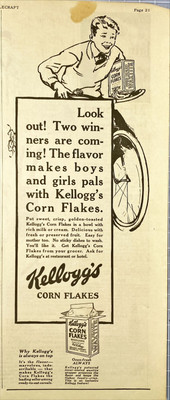 Kellogg's Corn Flakes ''Why Kellogg's is Always on Top'' Vintage Print Ad 1925