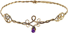 Lurrose Fairy Medieval Headbands Gold Circlet Headband with Jewels, Mental Hair 
