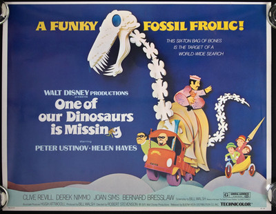 One of Our Dinosaurs is Missing ORIGINAL US Half Sheet Movie Poster Disney 1975