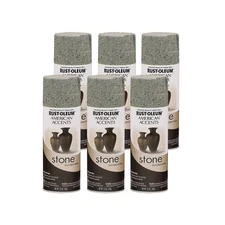 Rust-oleum Stone Spray Paint 12 Ounce Pack Of 6 Gray Indoor Outdoor Use