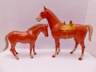 2 Vintage Marx Horses Johnny West One Large +  One Smaller