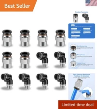 Reliable 3/8" Push-to-Connect Fittings Set - High Quality Air Line Accessories