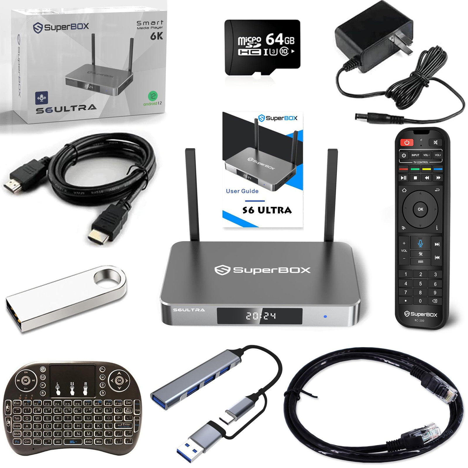 S6 Ultra 4G 128G with Voice Remote 6K Ultra HD 64G USB Flash Fully Loaded