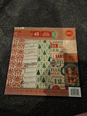 TIMELESS HOLIDAY By Craft Smith 12 X 12 Christmas Paper pad~46 Textured Sheets