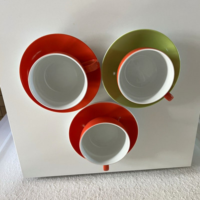 Dibbern Tasse & Untertasse Set 2 Gedecke 6-tlg. Porzellan 0,20l bunt