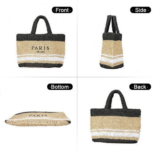 Large Straw Beach Bag for Women Summer Woven Shoulder Tote Bag Straw Purses a... - Picture 4 of 6