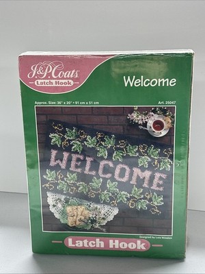 J&P Coats Latch Hook Kit Welcome 25047 Sealed