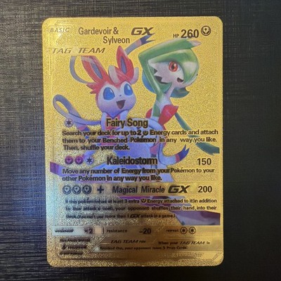 Pokémon Gardevoir & Sylveon GX Tag Team 260hp Gold Foil Fan Art