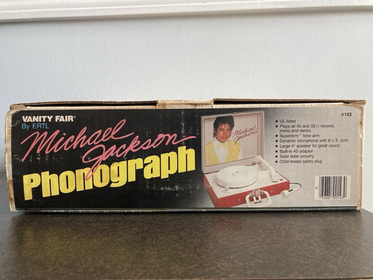 MICHAEL JACKSON VANITY FAIR PHONOGRAPH RECORD PLAYER ERTL 1984 VTG
