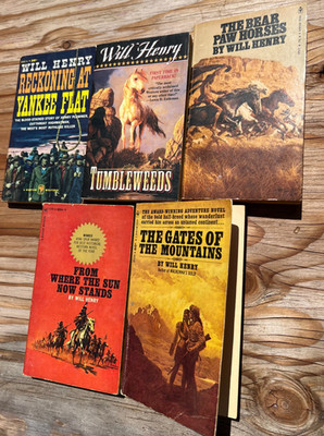5 Vintage WILL HENRY Western PBs Cowboys Old West RECKONING AT YANKEE FLAT 35c