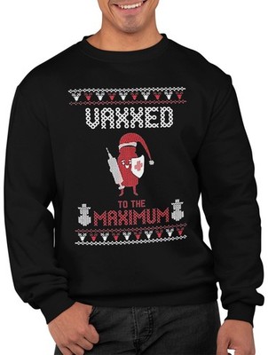 Vaxxed to the Maximum Lustiger Weihnachtspullover Santa Weihnachtspullover Unisex