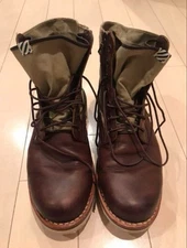 visvim 7-HOLE '73-FOLK Men's Work Boots Vintage Beige US9.5 27.5cm Leather Rare