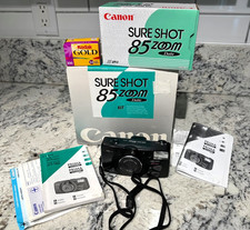 CANON SURE SHOT 85 Zoom Date 35mm Point Shoot Film Camera Black IOB w/Manual