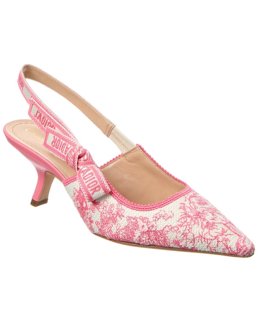 Escarpin femme Dior J'adior toile et cuir à bandoulière