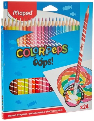 Maped Colour Oops Color'Peps-24 Colouring Pencils with Triangular Ergonomic Eras