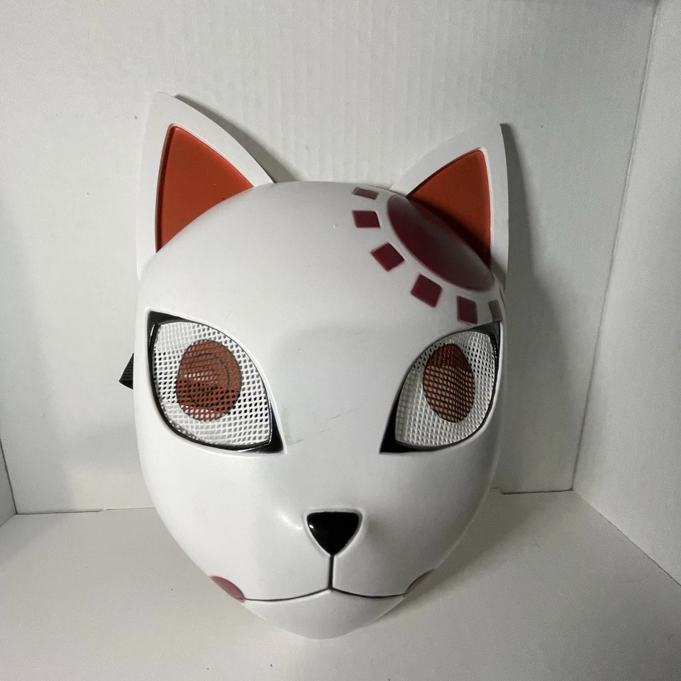Máscara Cazadora de Gatos Adultos Cosplay Blanca con Diseño Rojo en la Cara. Usado Foto 2 de 4