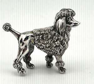 Vintage 925 Sterling silver  collectible miniature dog figure French Poodle