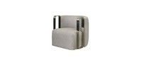 Moderne Sessel Einsitzer Stoff Wohnzimmer Grau Polster Sitzer Design