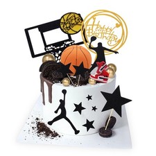 Basketball Cake Toppers 17pcs Basketball Star Themed Cake Decorations for Boy...