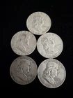 Lot Of 5 Franklin Half Dollars