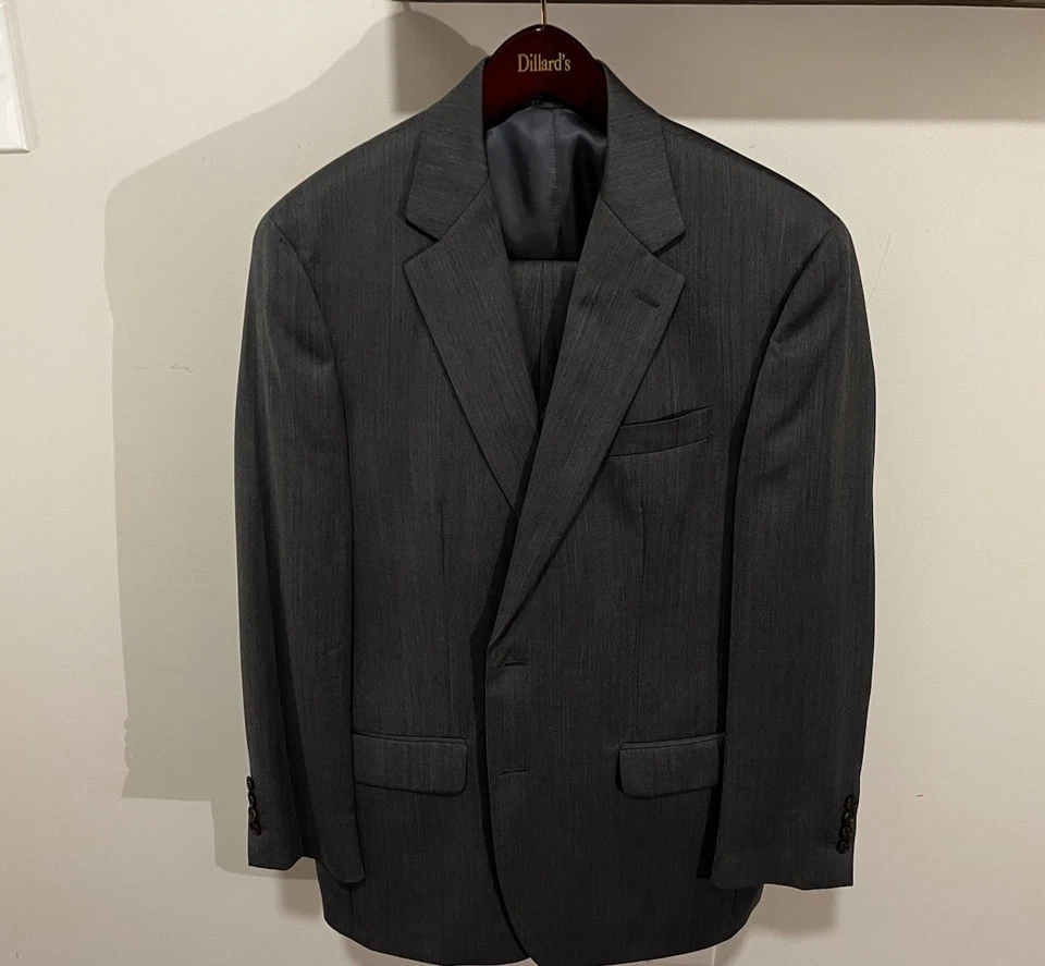 Traje Ralph Lauren 3 Piezas Espiga Gris Carbón (Un Solo Pecho) 41R - 33w Foto 2 de 4