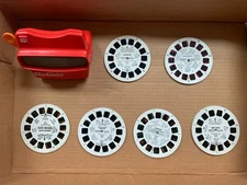 Vintage 3D View Master Viewer Red Classic Viewmaster Toy Slide Viewer USA
