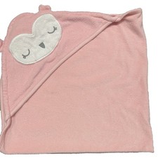 Carter's Just One You Baby Bath Towel Pink Bear Face Hooded Cotton Terry