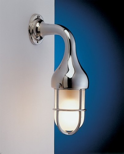 Edle Wandleuchte NAPOLI Chrom aus Glas Messing Badezimmer Flur maritime Lampe - Bild 2 von 3