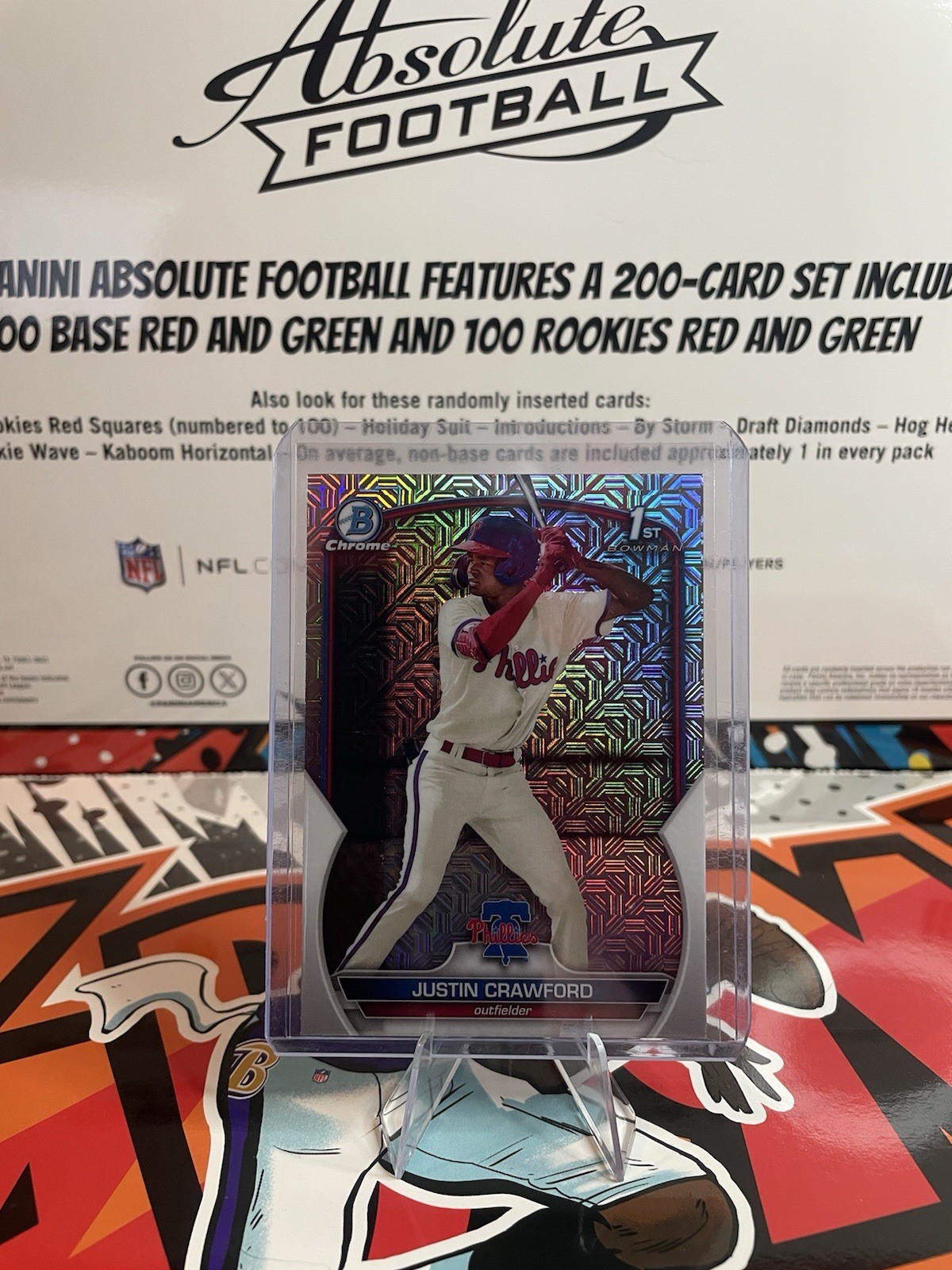 2023 Bowman Chrome Mega Box Mojo Justin Crawford 1st Prospects #BCP-3 Phillies